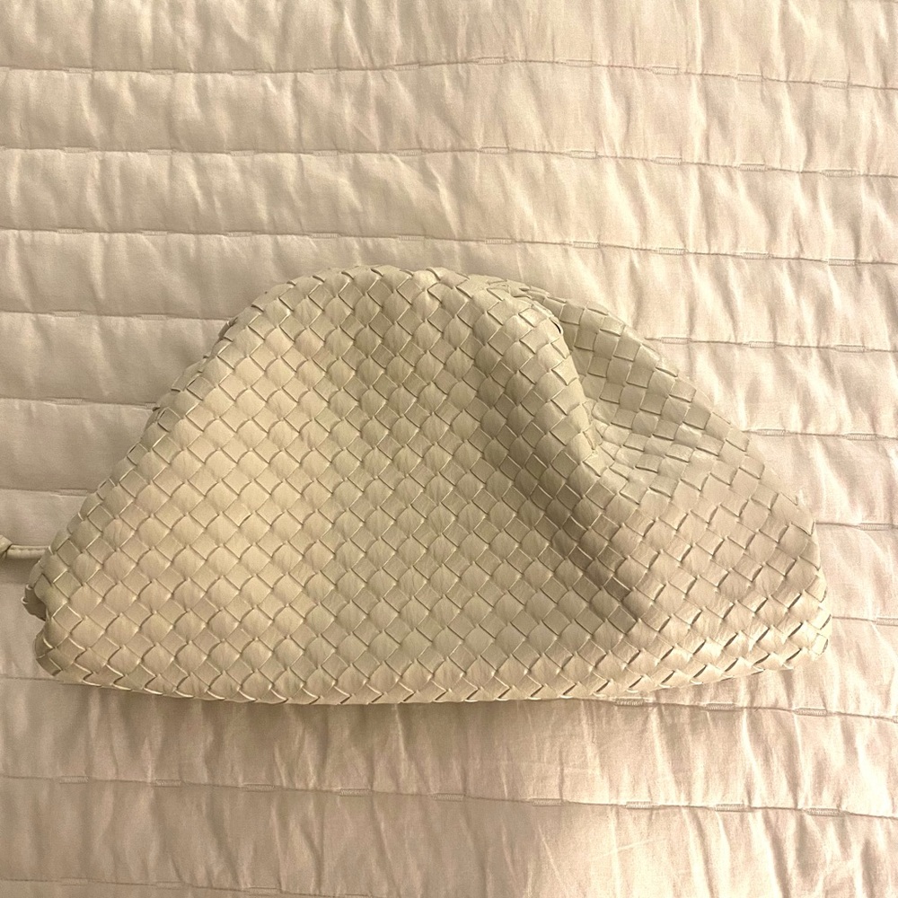 Woven Pouch Clutch Bag- Cream color, New With Tags